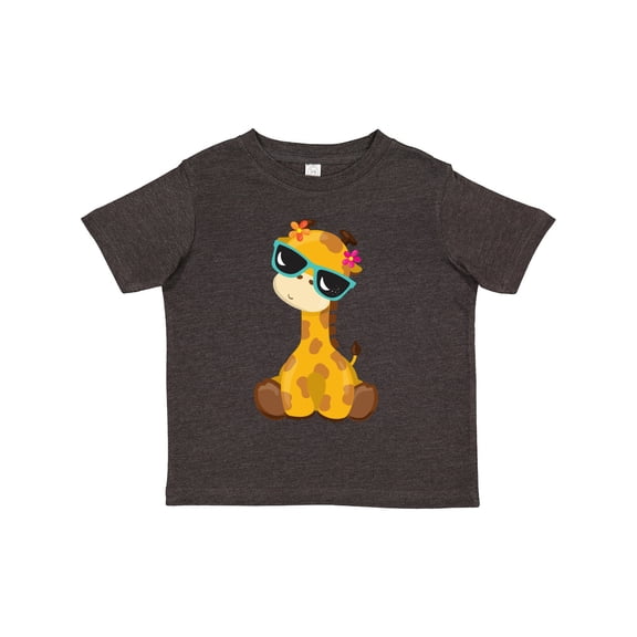 Inktastic Cute Giraffe, Giraffe with Sunglasses, Cute Animal Boys or Girls Toddler T-Shirt