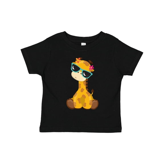 Inktastic Cute Giraffe, Giraffe with Sunglasses, Cute Animal Boys or Girls Toddler T-Shirt