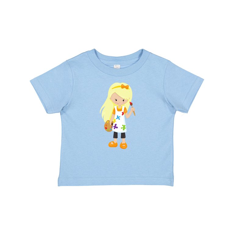 Inktastic Cute Girl Blonde Hair Painter Paint Artist Girls Baby