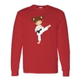 thumbnail image 1 of Inktastic Karate Girl, Cute Girl, Brown Hair, Black Belt Long Sleeve T-Shirt, 1 of 5