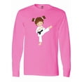 thumbnail image 1 of Inktastic Karate Girl, Cute Girl, Brown Hair, Black Belt Long Sleeve T-Shirt, 1 of 5