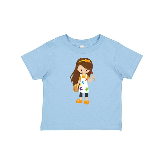 Inktastic Cute Girl, Brown Hair, Painter, Paint Artist Girls Baby T-Shirt