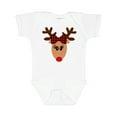 thumbnail image 1 of Inktastic Cute Girl Reindeer with Buffalo Plaid Bow Boys or Girls Baby Bodysuit, 1 of 5