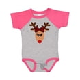 thumbnail image 1 of Inktastic Cute Girl Reindeer with Buffalo Plaid Bow Boys or Girls Baby Bodysuit, 1 of 5
