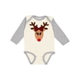 thumbnail image 1 of Inktastic Cute Girl Reindeer with Buffalo Plaid Bow Boys or Girls Long Sleeve Baby Bodysuit, 1 of 5