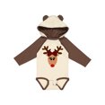 thumbnail image 1 of Inktastic Cute Girl Reindeer with Buffalo Plaid Bow Boys or Girls Long Sleeve Baby Bodysuit, 1 of 5