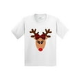 thumbnail image 1 of Inktastic Cute Girl Reindeer with Buffalo Plaid Bow Youth T-Shirt, 1 of 5