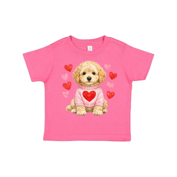 Inktastic Cute Golden Doodle Puppy Heart Valentine's Day Boys or Girls Toddler T-Shirt
