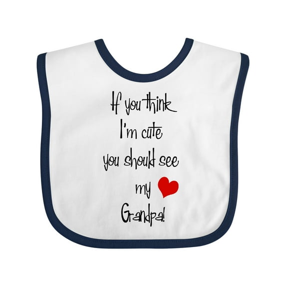 Inktastic Cute Grandpa Boys or Girls Baby Bib