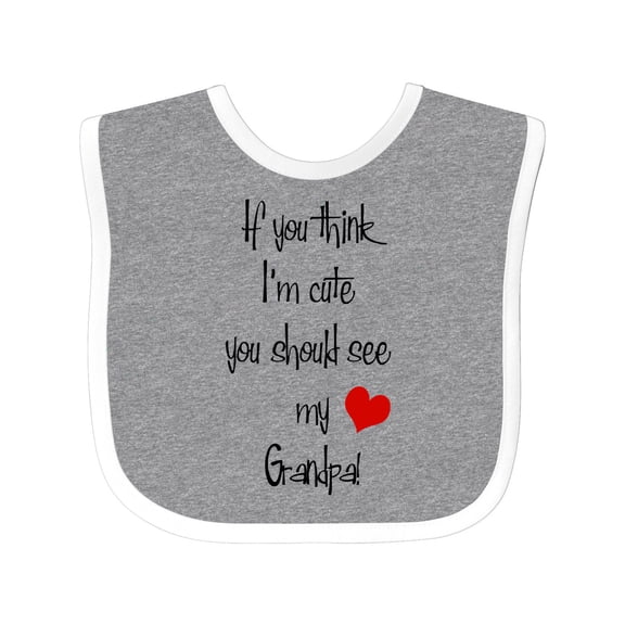 Inktastic Cute Grandpa Boys or Girls Baby Bib
