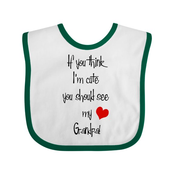 Inktastic Cute Grandpa Boys or Girls Baby Bib