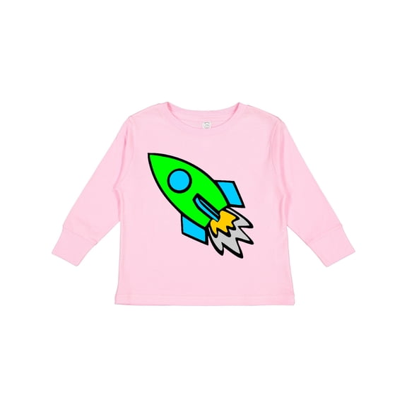 Inktastic Cute Green Rocket Boys or Girls Long Sleeve Toddler T-Shirt