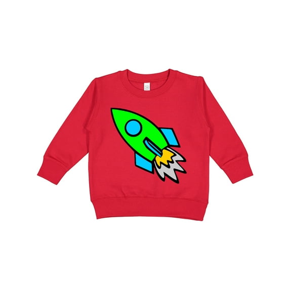 Inktastic Cute Green Rocket Toddler Sweatshirt