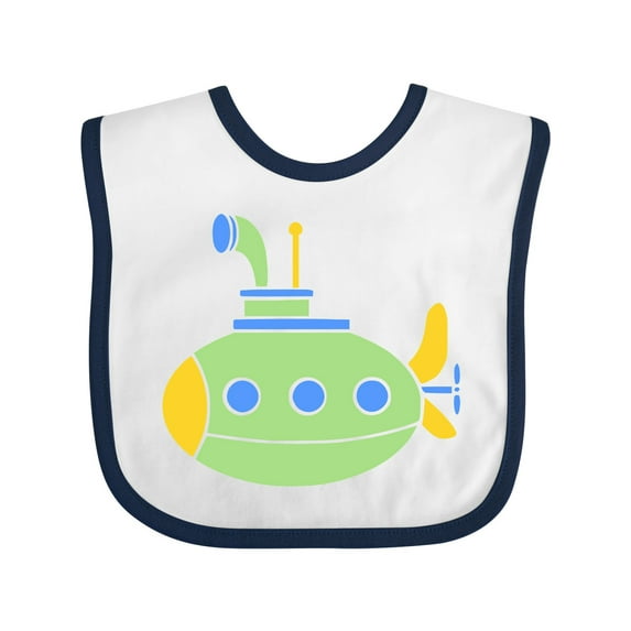 Inktastic Cute Green Submarine Boys or Girls Baby Bib
