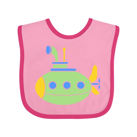 Inktastic Cute Green Submarine Boys or Girls Baby Bib