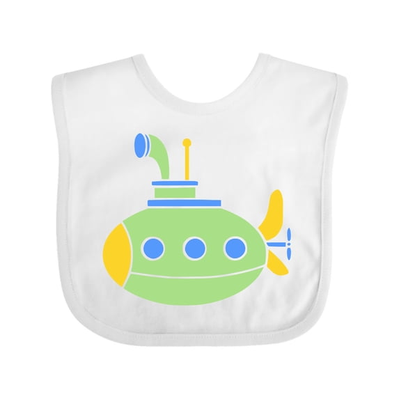 Inktastic Cute Green Submarine Boys or Girls Baby Bib