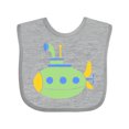 thumbnail image 1 of Inktastic Cute Green Submarine Boys or Girls Baby Bib, 1 of 4