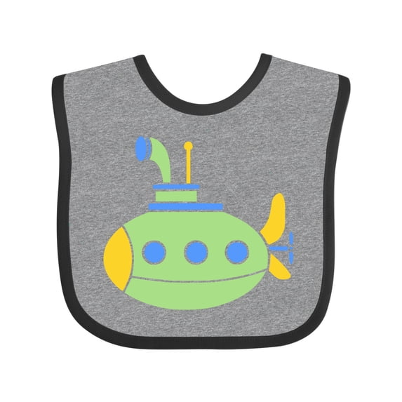 Inktastic Cute Green Submarine Boys or Girls Baby Bib