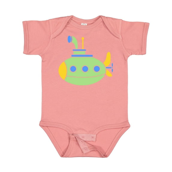 Inktastic Cute Green Submarine Boys or Girls Baby Bodysuit