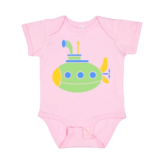 Inktastic Cute Green Submarine Boys or Girls Baby Bodysuit
