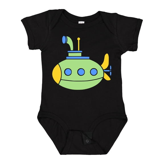 Inktastic Cute Green Submarine Boys or Girls Baby Bodysuit