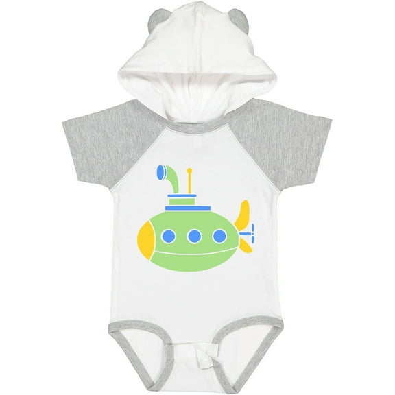 Inktastic Cute Green Submarine Boys or Girls Baby Bodysuit