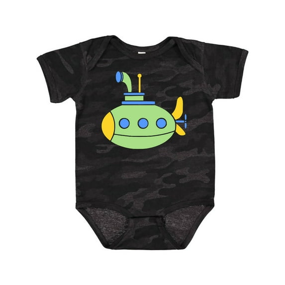 Inktastic Cute Green Submarine Boys or Girls Baby Bodysuit