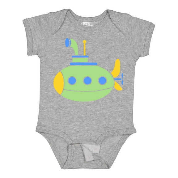 Inktastic Cute Green Submarine Boys or Girls Baby Bodysuit