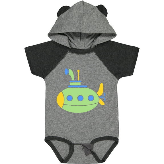 Inktastic Cute Green Submarine Boys or Girls Baby Bodysuit