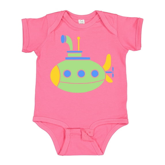 Inktastic Cute Green Submarine Boys or Girls Baby Bodysuit