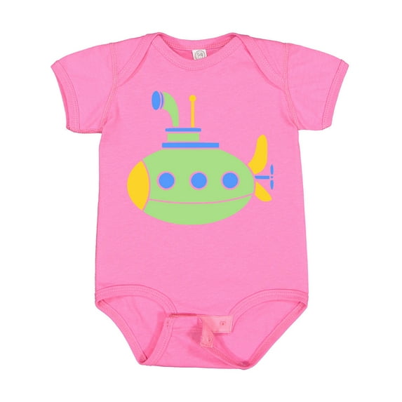 Inktastic Cute Green Submarine Boys or Girls Baby Bodysuit
