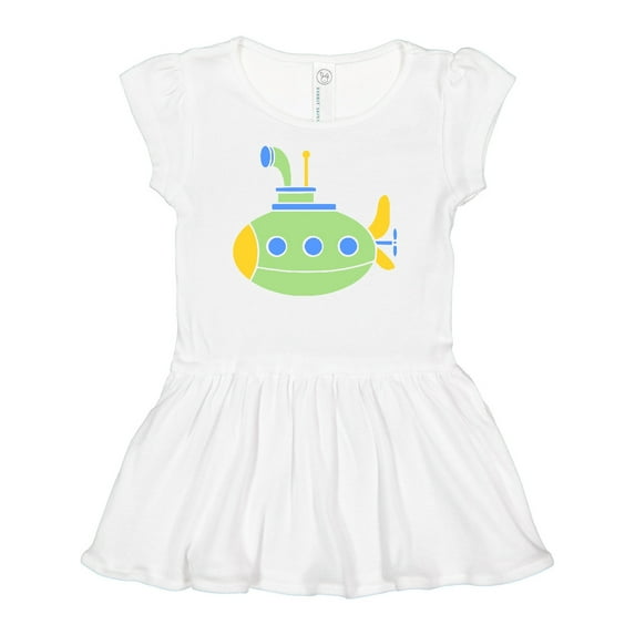 Inktastic Cute Green Submarine Girls Baby Dress