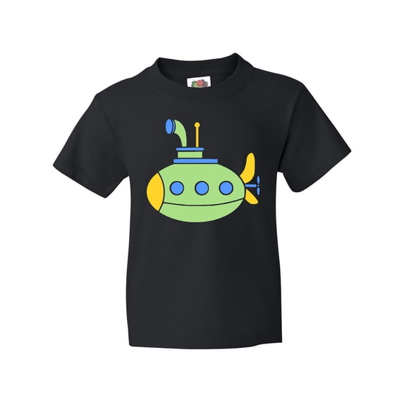 Inktastic Cute Green Submarine Youth T-Shirt