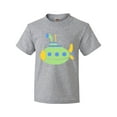 thumbnail image 1 of Inktastic Cute Green Submarine Youth T-Shirt, 1 of 5