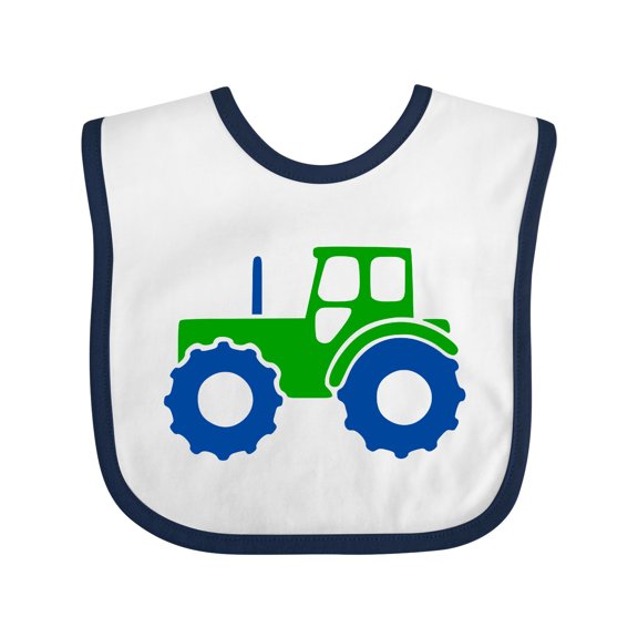 Inktastic Cute Green Tractor Boys or Girls Baby Bib