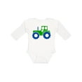 thumbnail image 1 of Inktastic Cute Green Tractor Boys or Girls Long Sleeve Baby Bodysuit, 1 of 5