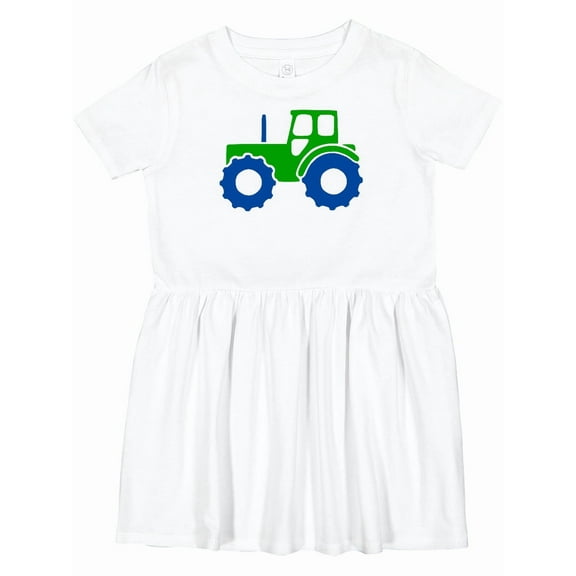 Inktastic Cute Green Tractor Girls Toddler Dress