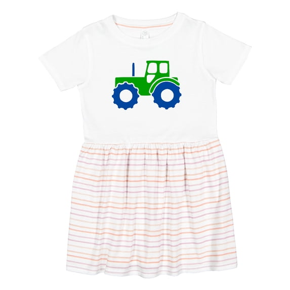Inktastic Cute Green Tractor Girls Toddler Dress