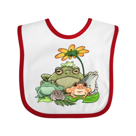 Inktastic Cute Group of Frogs Boys or Girls Baby Bib