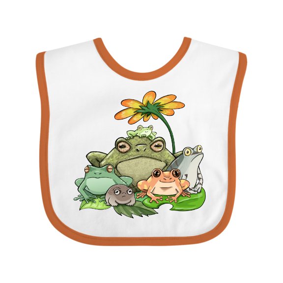 Inktastic Cute Group of Frogs Boys or Girls Baby Bib