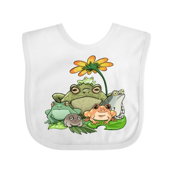 Inktastic Cute Group of Frogs Boys or Girls Baby Bib