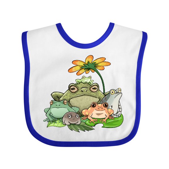Inktastic Cute Group of Frogs Boys or Girls Baby Bib
