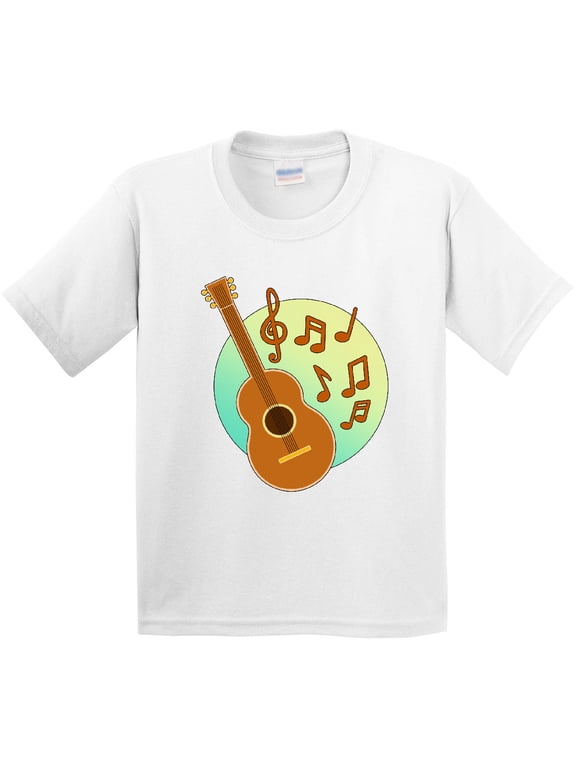 Cute Guitar with Musical Notes Youth T-Shirt