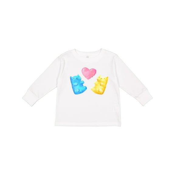 Inktastic Cute Gummy Bears and Heart Boys or Girls Long Sleeve Toddler T-Shirt