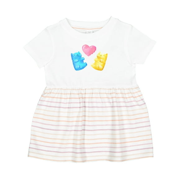 Inktastic Cute Gummy Bears and Heart Girls Baby Dress
