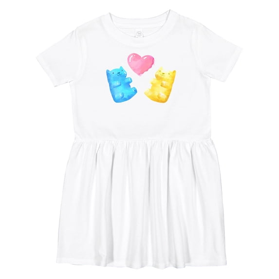 Inktastic Cute Gummy Bears and Heart Girls Toddler Dress