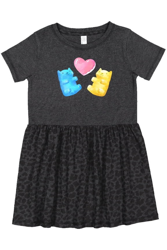 Cute Gummy Bears and Heart Girls Toddler Dress