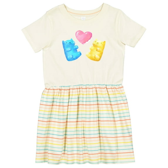 Inktastic Cute Gummy Bears and Heart Girls Toddler Dress