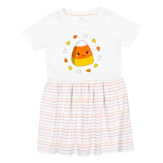 Inktastic Cute Halloween Candy Corn Girls Toddler Dress