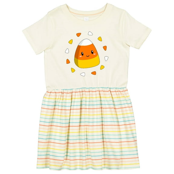 Inktastic Cute Halloween Candy Corn Girls Toddler Dress